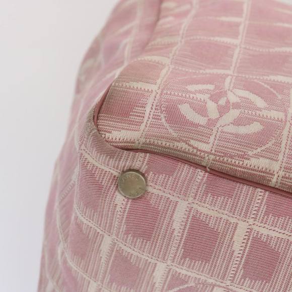 CHANEL New Travel Line Tote Bag Nylon Pink CC Auth ti1605 - Picture 9 of 16